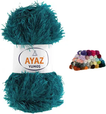 Produktbild von Fransenstrickgarn Yumos 140m/100g Fancy Strickgarn Garn Strickwolle 40 Farben