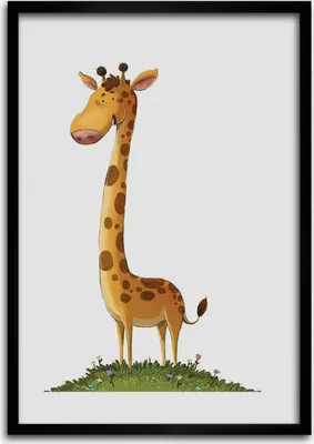 Produktbild von Bild - Bilderrahmen - 50 cm x 70 cm - MDF - Rahmen - Wandkunst Giraffe