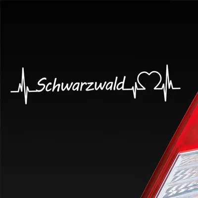Produktbild von Auto Aufkleber Schwarzwald Puls Herzschlag mit Ferien Region Motiv 19x4 cm Weiss Matt Sticker Heckscheibenaufkleber