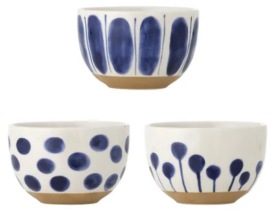 Obrázok produktu pre KREATÍVNA KOLEKCIA | Miska Linora, modrá, keramika | D12,5 x V8 cm, sada 3 kusov | 82061846