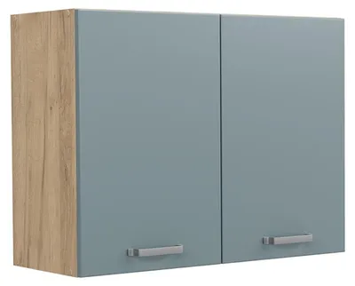 Obrázek produktu pro Skleněná kuchyňská skříňka Vicco R-Line Modrošedá/Zlatý mocný dub 80 cm, Model 71483