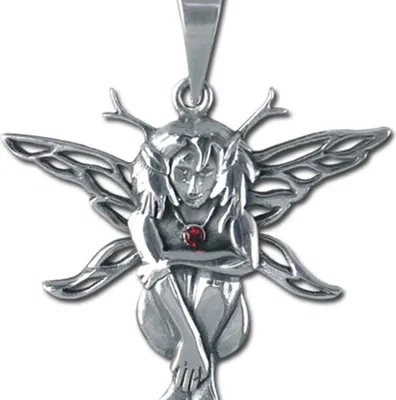 Produktbild von Waldelfe Schmuck Anhänger 925er Silber - Elfen Feen - 44x40mm
