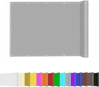 Image de Store pare-vue en polyester gris, 2,5 x 16,4 m, résistant aux UV