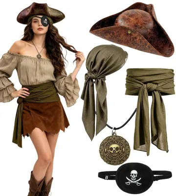 Immagine prodotto di Solidchoice - Set di cappello e accessori a tema pirata per costumi