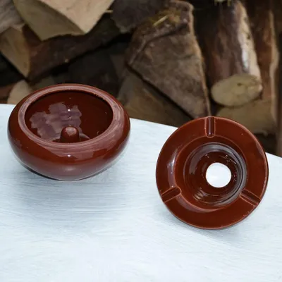 Image de Cendrier Tunisien Uni marron - Moyen modèle