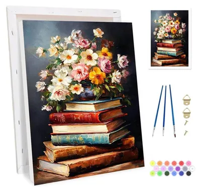 Immagine prodotto di Kit per dipingere per numeri con cornice, adatto agli adulti, tela 20x30 cm, soggetto: paesaggio - 02