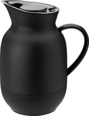 Immagine prodotto di Stelton Isolierkanne Amphora für Kaffee, Kaffeekanne mit Glaseinsatz, Thermokanne, Kunststoff, Soft Black, 1 Liter, 221-1