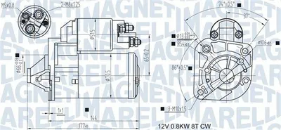 Produktbild von MAGNETI MARELLI 063721442010 Starter Anlasser 0,8kW für DACIA SANDERO 12V