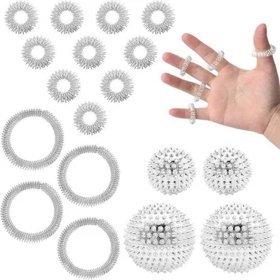Productafbeelding van Egelbal Massageapparaat Set met Acupressuurringen en Massagearmbanden voor Spierontspanning