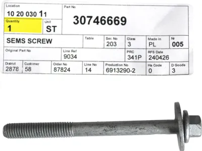 Immagine prodotto di VOLVO S60 V60 S90 V90 XC60 XC90 II bullone slitta telaio OE 30746669