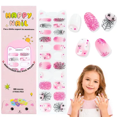 Zdjęcie produktu dla Naklejki na paznokcie w motywie Halloween, idealne dla dzieci, 22 sztuki