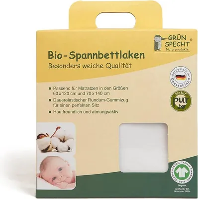 Produktbild von Bio-Jersey-Spannbettlaken weiß