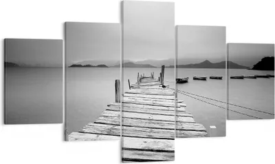 Produktbild von Bild auf Leinwand - Leinwandbild - Brücke See - 125x70cm - Wand Bild - Wanddeko - Wandbilder - Leinwanddruck - Bilder - Kunstdruck - Wanddekoration - Leinwand bilder - Wandkunst - EA125x70-3523