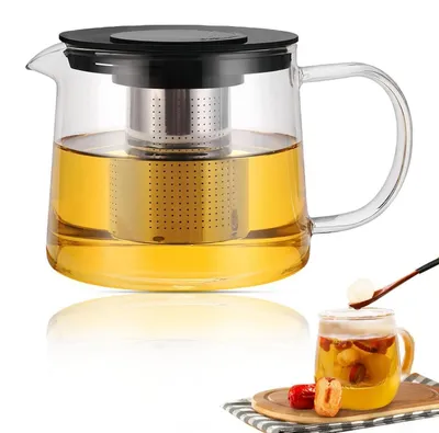 Produktbild von Teekanne Glas mit Siebeinsatz 1500 ml hitzebeständig für Cerankochfelder