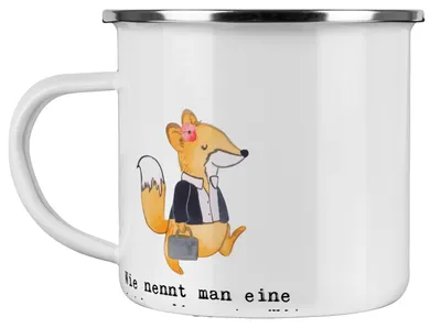 Produktbild von Mr. & Mrs. Panda becher emaille Juristin Humor - Weiß - Geschenk, Paragraphen, Beruf, juristischer, Rechtsanwältin, Teetasse, Pott, Berufsalltag, Berufsliebe, Haferl
