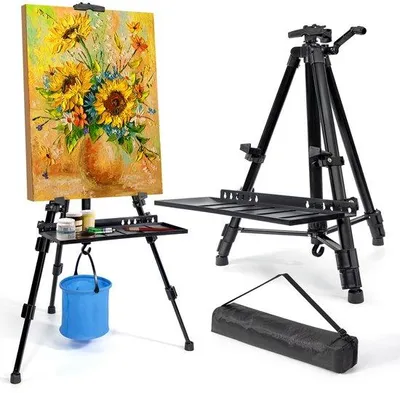 Produktbild von Famanu Kunst-Easel verstellbar - Ideal für Zeichnen und Malen - Schwarz