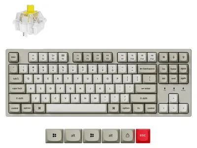 Productafbeelding van Keychron C1 Pro 8K: Mechanisch gaming toetsenbord, TKL, RGB, hot-swap, USB-C, Super Banana