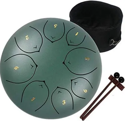 Produktbild von Famanu Steel Tongue Drum - Handpan Drum - Grün