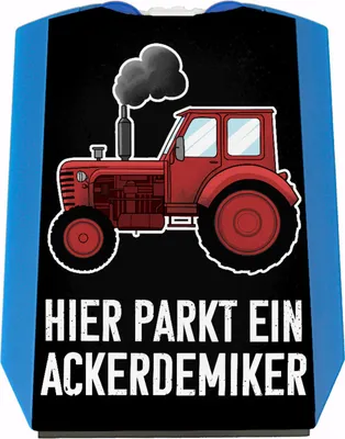 Produktbild von Hier parkt ein Ackerdemiker Traktor Parkscheibe mit 2 Einkaufswagenchips