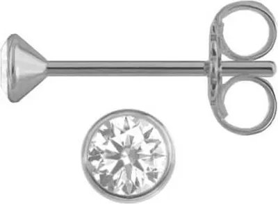 Produktbild von Kelchohrstecker Ohrringe 925 Sterling Silber mit Zirkonia in transparent 2-5mm Größe - 2 mm