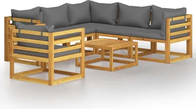 Obrázek produktu pro vidaXL 7dílná zahradní lounge souprava s polštáři Masivní akáciové dřevo