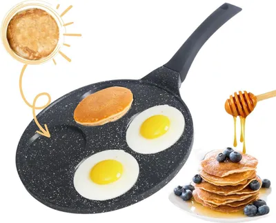 Image de Poêle à crêpes Poêle à œufs Poêle à trous Ø26cm 4 trous