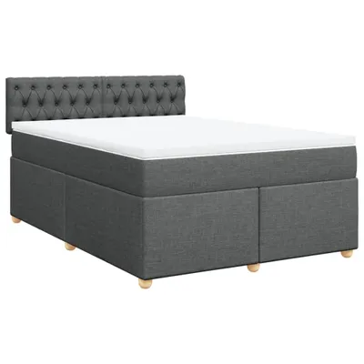 Produktbild von Boxspringbett mit Matratze Dunkelgrau 140x200 cm Stoff