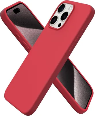 Immagine prodotto di Custodia in silicone ORNARTO per iPhone 15 Pro Max 6,7" - Rosso