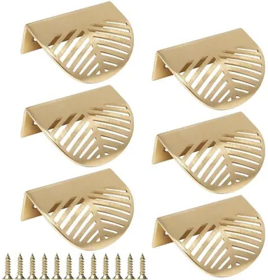 Obrázek produktu pro Držáky na dřevo – ve tvaru zlatého listu – 6 kusů s roztečí 32 mm