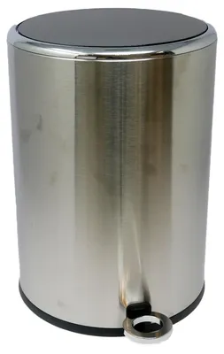 Produktbild von B&S Kosmetikeimer Edelstahl rund 5 Liter silber mit Absenkautomatik