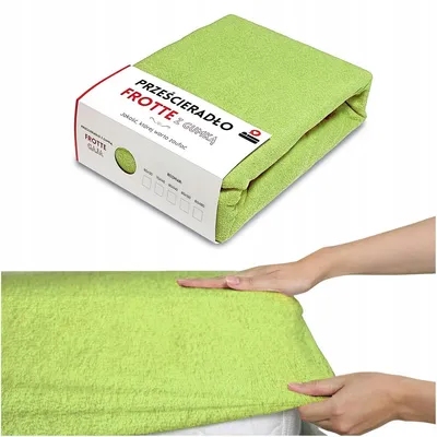 Obrázek produktu pro Łóżkoholicy Prostěradlo s gumou Froté 60x120 cm Zelené