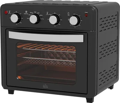 Produktbild von Minibackofen mit Umluft, 90°C-230°C, 30L, Mini Ofen mit Backblech, Grillrost, Krümelblech, Heißluftfritteuse mit 7 Modi, Frittierkorb