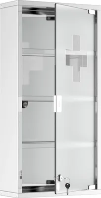 Produktbild von 4goodz Medikamentenschrank Erste-Hilfe-Schrank mit Schloss Edelstahl 12x30x60 cm