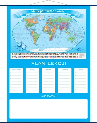 Zdjęcie produktu dla Plan lekcji - mapa Świat Polityczny