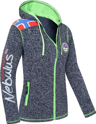Produktbild von Nebulus Fleecejacke NORSKA Damen, warme Fleece Jacke, mit langem Full-Zip Reißverschluss, P4651 - Damen, navy meliert, XL/42