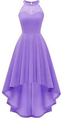 Produktbild von Elegantes Cocktail- und Abendkleid aus Spitze High-Low Violett L