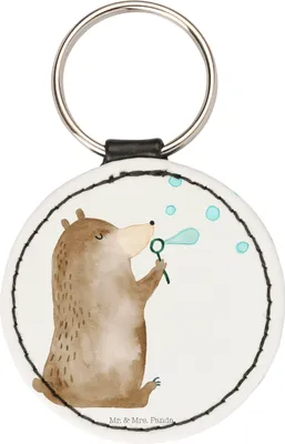 Produktbild von Mr. & Mrs. Panda Anhänger Bär Seifenblasen - Weiß - Geschenk, Schlüsselanhänger, edel, Taschenanhänger, Lustig Sein Glücklich Traurig Happy, Elegant, mini, Teddy