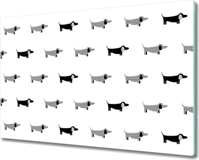Produktbild von Glas-Herdabdeckplatte Glaskeramikkochfeld-Abdeckung Spritzschutz - 80x52 cm - Dackel Tiere Hunde