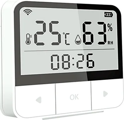 Zdjęcie produktu dla WiFi Inteligentne czujniki temperatury i wilgotności Duży wyświetlacz do domowego biura Sypialnia Kuchnia Pokój dzienny Hotel Czujniki temperatury i wilgotności
