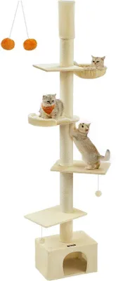 Produktbild von Famanu Kratzbaum für Katzen – Höhenverstellbar von 231 bis 291 cm
