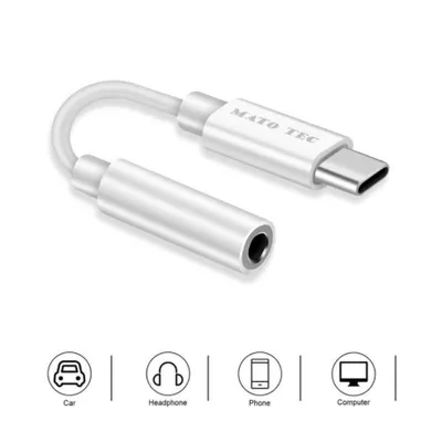 Produktbild von USB Type C auf 3.5 mm Klinkenbuchse Audio AUX Adapter Kopfhörer Samsung Apple uvm