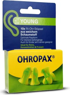 A product package for earplugs, showing the packaging and the earplugs themselves.