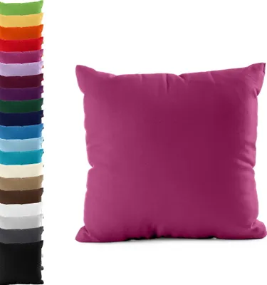 Produktbild von DOPPELPACK Kissenbezüge 80x80cm JERSEY Kissenbezug 100% Baumwolle 160gr/m² Kissenhülle Kissen, Farbe: Pink