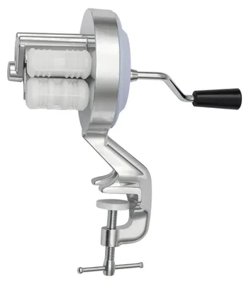 Produktbild von Nudelmaschine Pastamaschine - Manuell - Leichtgängige Kurbel - Aluminiumlegierung & Kunststoff - Tischklemme bis 5 cm - Silber