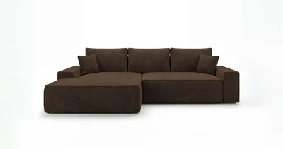 Produktbild von CORNERO Ecksofa mit schlaffunktion VERONA links braun Cord Poso 6 - Schlaffunktion, Bettkasten