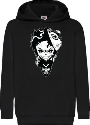 Immagine prodotto di Felpe con cappuccio per bambini Demon Anime Slayer Kimetsu No Yaiba Tanjiro Kamado 003, 5-6 Jahr - 116 / Noir