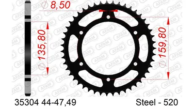 Produktbild von AFAM Kettenrad 35304-47 Hinten Stahl