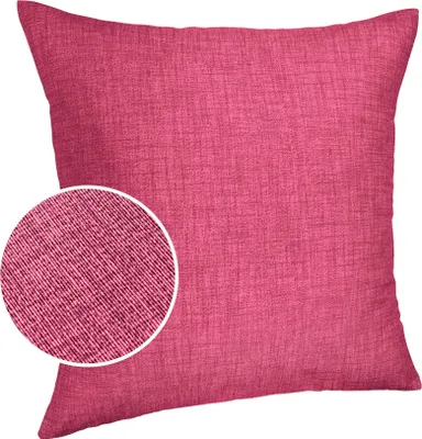 Produktbild von Dekokissen Kissenhülle mit Reißverschluss Sofakissen 40x40cm ohne Füllung Einfarbig Leinenoptik Uni Fuchsia