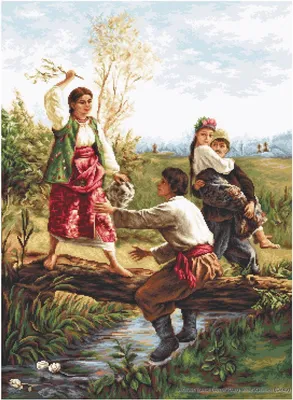 Produktbild von Luca-S Kreuzstich Set "Durch das Mauerwerk", Zählmuster, 38x52cm