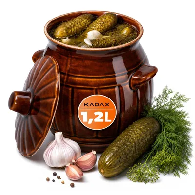 Obrázok produktu pre KADAX "Helios" fermentačný hrniec, keramický hrniec s držadlami a vekom, 1,2 l